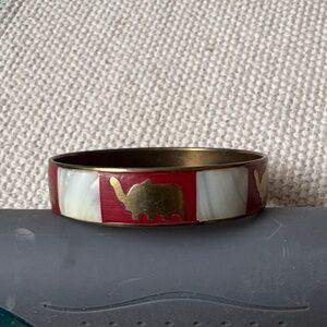 Vintage Red and Gold Elephant Bangle